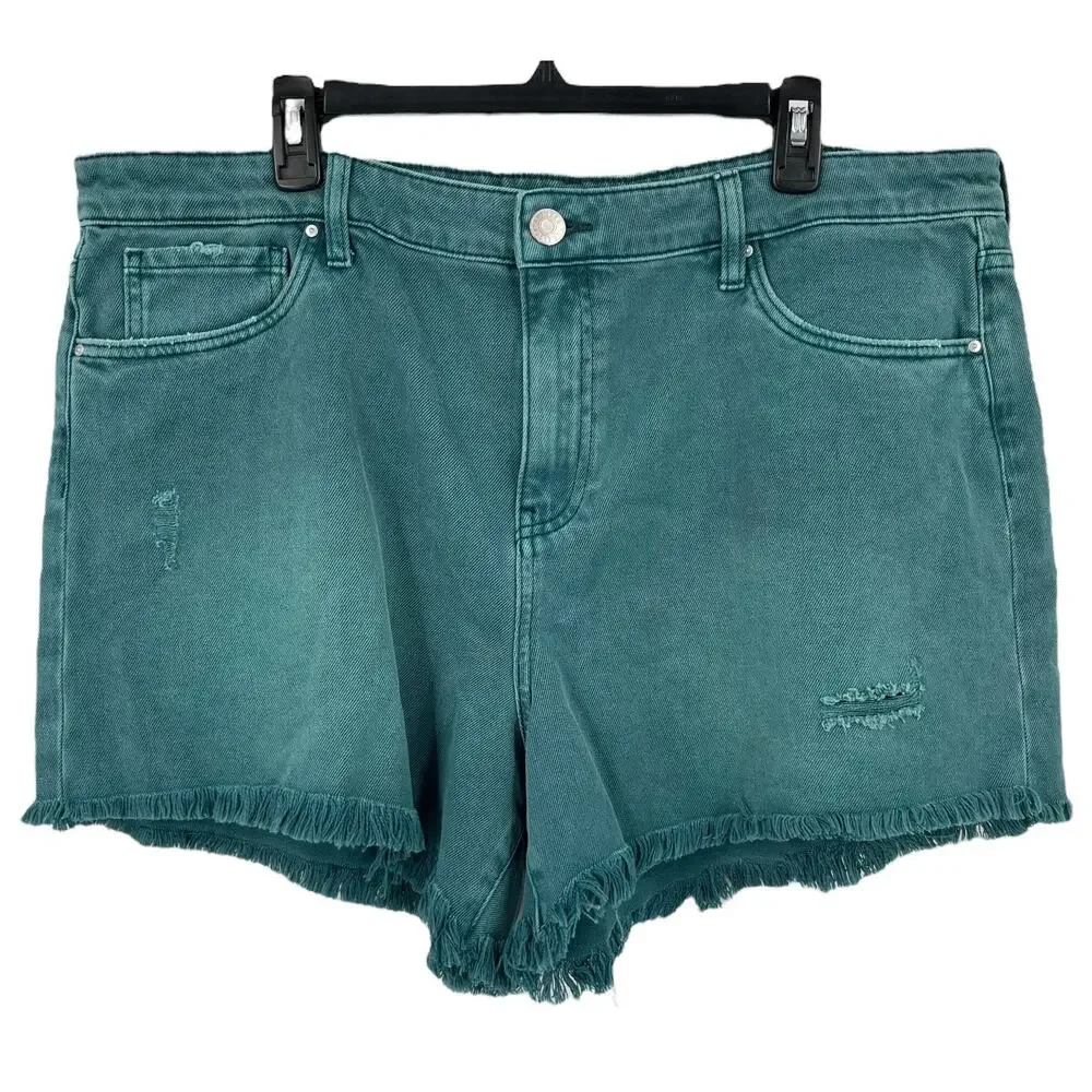 Kut from the Kloth shorts Jane high rise long inseam teal size 18